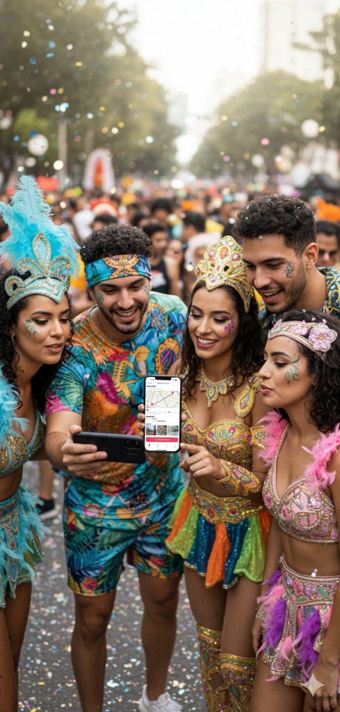 Tela do app mostrando mapa de riscos e opções de relato